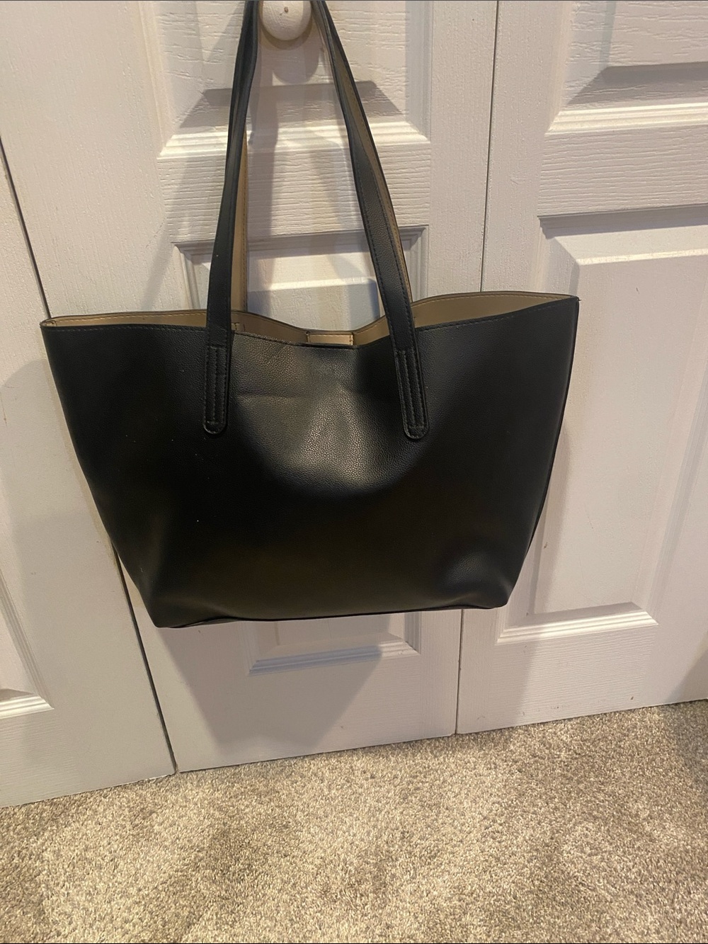 Target Black Tote Bag with Neutral Interior